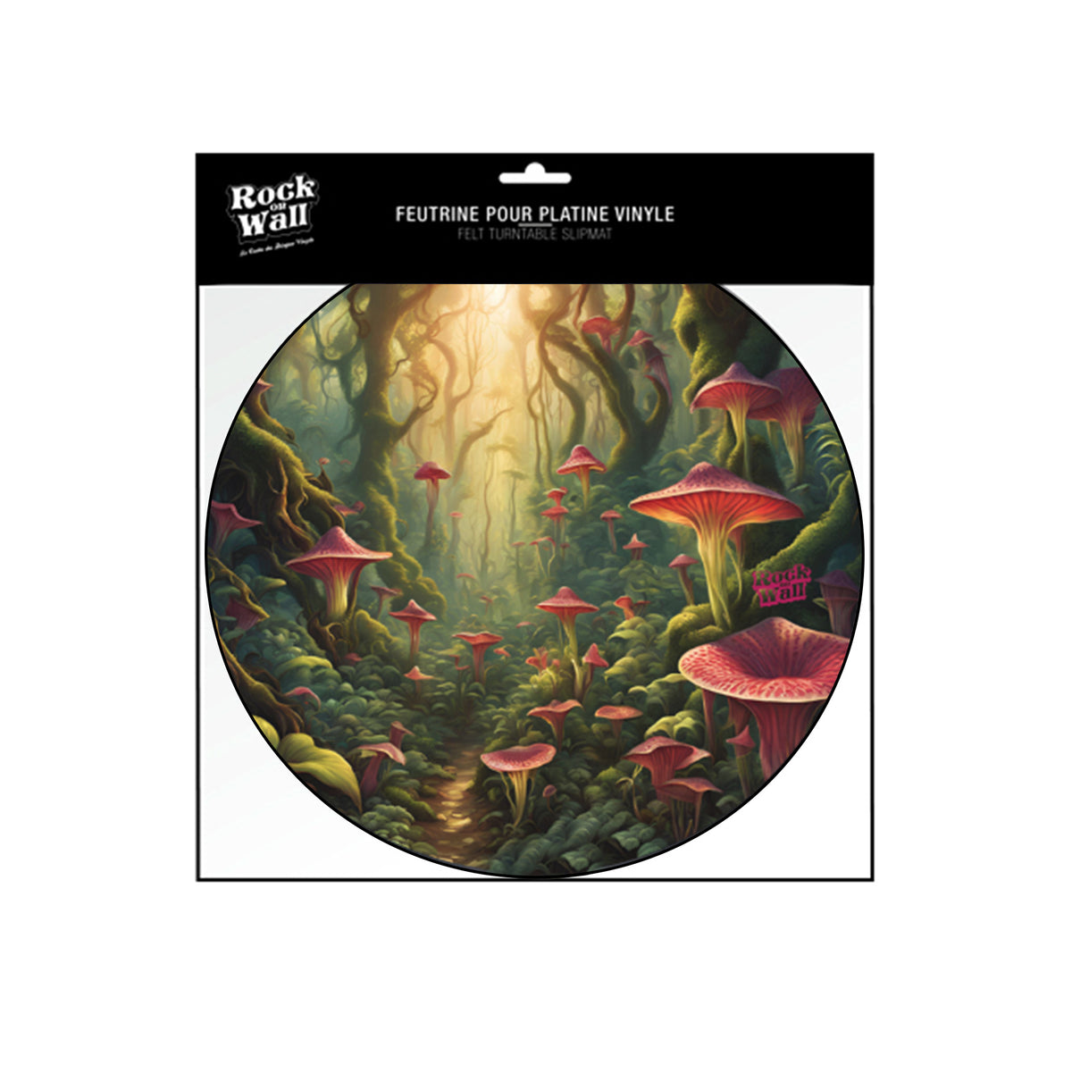 Feutrine Rock On Wall Pour Platine Vinyle - Design Forest Pink Mushroom 296mm